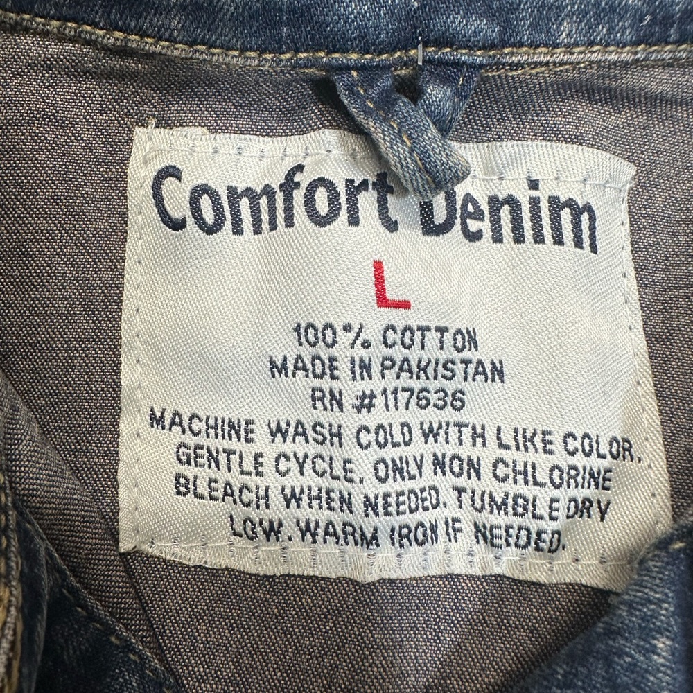 New Girls Comfort Denim Jean Jacket Large Long Sleeve - Picture 3 of 8